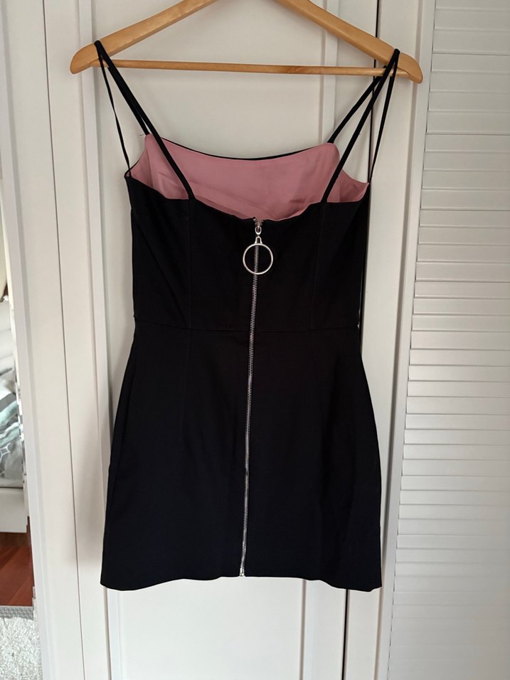 Straplez Siyah Mini Elbise - Görsel 2