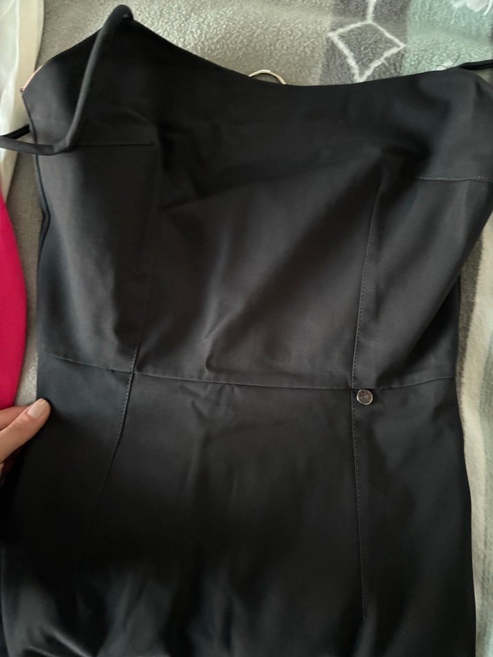 Straplez Siyah Mini Elbise - Görsel 4