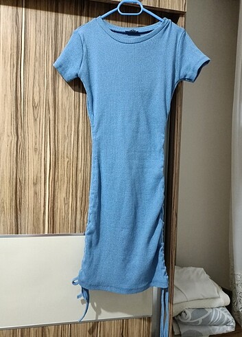 Trendyol&Milla Mavi Büzgülü Elbise 