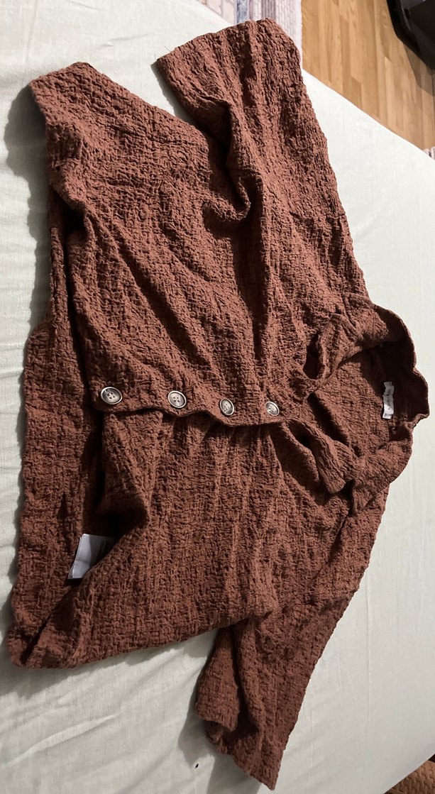 Düğmeli Keten Kadın Gömlek - Görsel 2