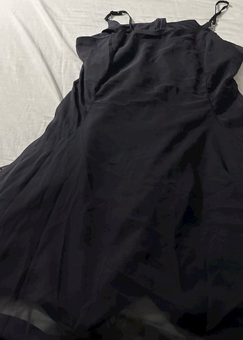 Siyah Straplez Uzun Kadın Abiye Elbise - Görsel 2