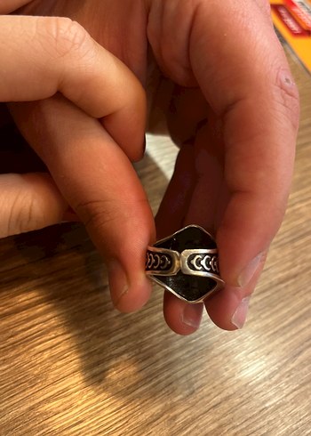 Siyah Erkek Biker  yüzük gümüş - Görsel 2