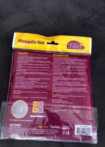 Beyaz Baskılı Pencere Sineklik 130x150 cm - Görsel 2