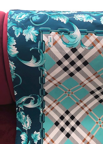 Turkuaz Vintage Bohem Kadın Fuları - Görsel 2