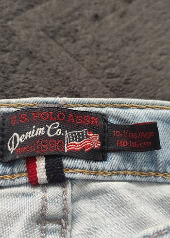 U.S Polo Assn. Gri Denim Erkek Çocuk Midi Şort