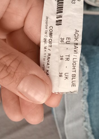36 Beden mavi Renk Bağcıklı Mini Denim Şortlar, Pastel Mavi