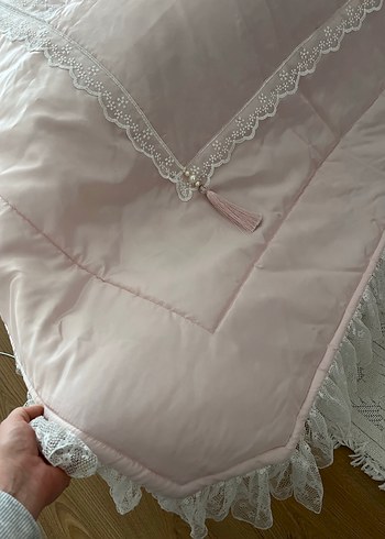 Nakışlı Pudra Pembe Yatak Örtüsü İSTİKBAL - Görsel 5