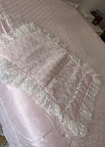 Nakışlı Pudra Pembe Yatak Örtüsü İSTİKBAL - Görsel 7