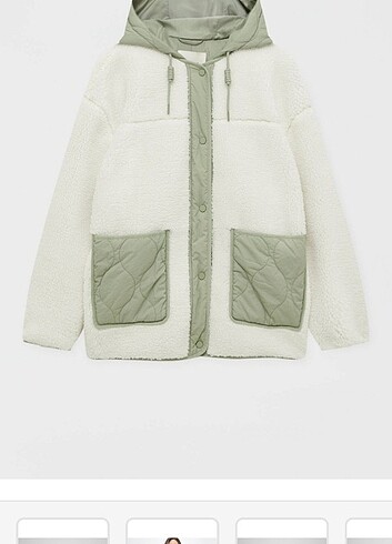 Kapüşonlu suni yünlü ceket pull & bear #pulla&bear #ceket 