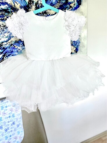 24-36 Ay Beden beyaz Renk Beyaz kız çocuk abiye/ gelinlik/ kostüm