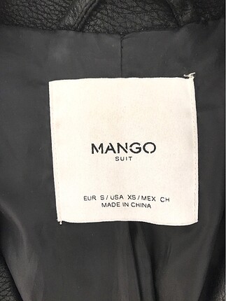 xs Beden siyah Renk Mango deri görünümlü ceket