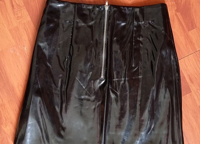 H&M astarli pvc lateks gotik etek 
