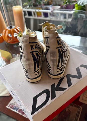 Beyaz DKNY Fermuarlı Dolgu Topuklu Sneakers - Görsel 3