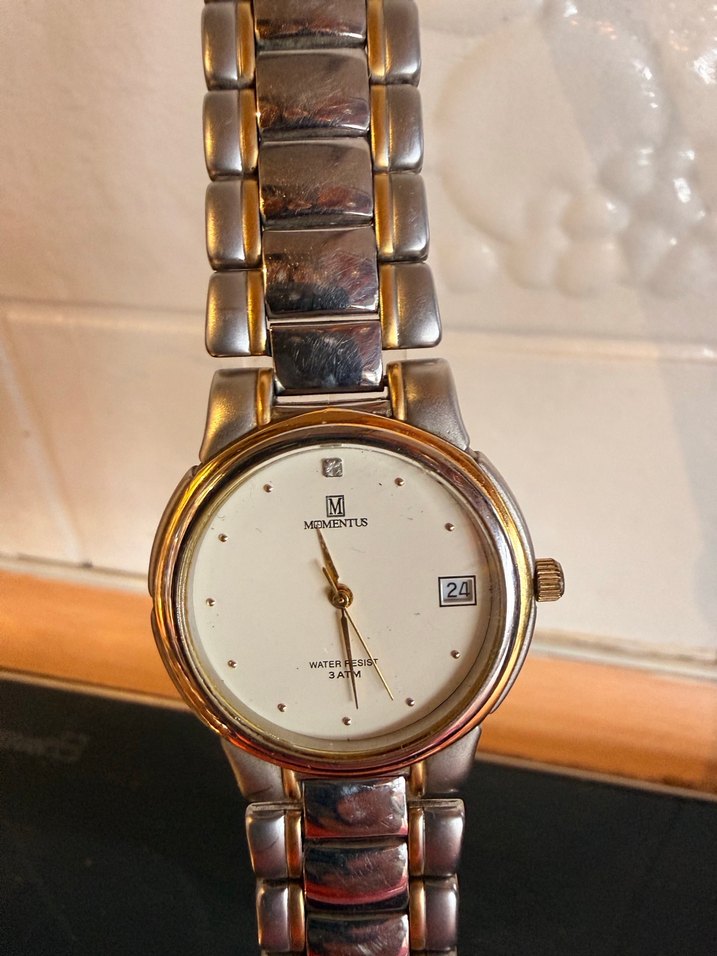 Momentus klasik Altın detaylı Çelik Erkek Saat - Görsel 2