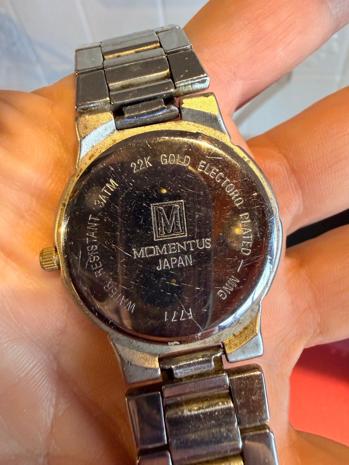 Momentus klasik Altın detaylı Çelik Erkek Saat - Görsel 4