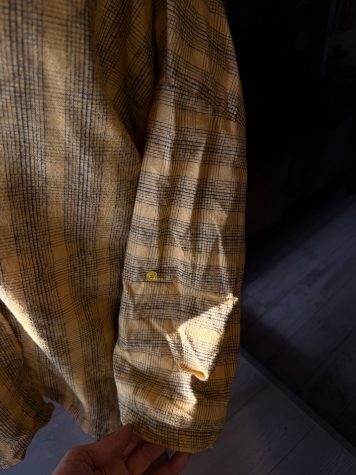 Sarı kadın oduncu gömlek - Görsel 4