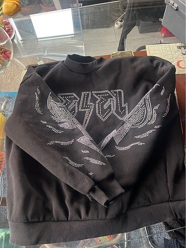 m Beden siyah Renk Koton İşlemeli sweatshirt