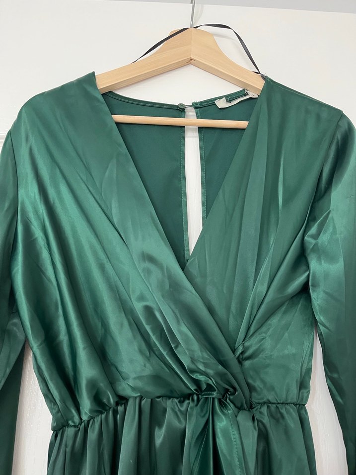 Yeşil Saten Tulum - Görsel 2