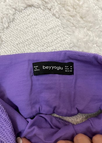 Diğer Mor Bağcıklı Dantel Detaylı Bohem Crop Top