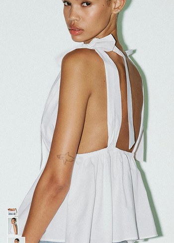 Zara Zara beyaz poplin bluz