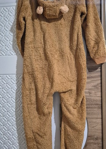 9 Yaş Beden kahverengi Renk Kahverengi Peluş Çocuk Tulum