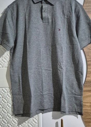 Gri Pamuklu Kısa Kollu Polo Tişört - Görsel 2