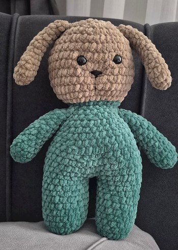 Kahverengi ve Gri amigurumi Oyuncak Tavşan - Görsel 2
