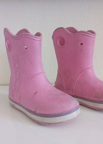 Pembe Lastik Kız Çocuk Botları Fırfırlı