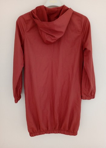 Kadın  taba rengi Kapüşonlu Uzun Yağmurluk - Görsel 3