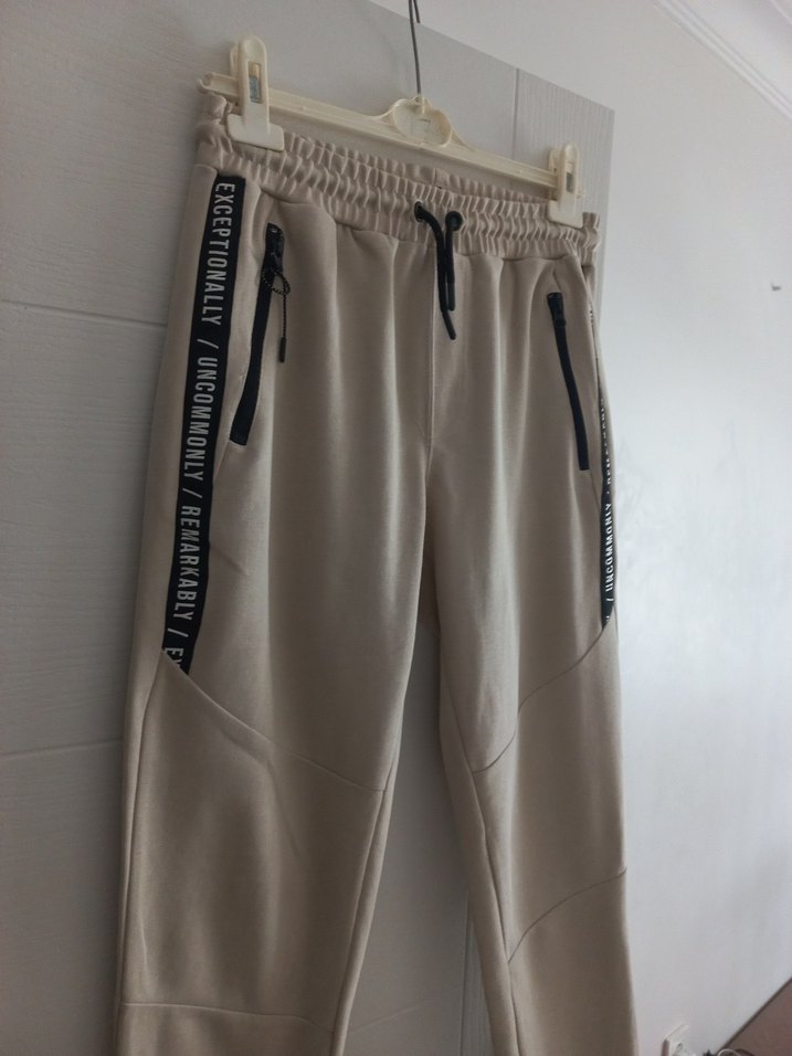 Bej Fermuarlı erkek Eşofman Altı - Görsel 2