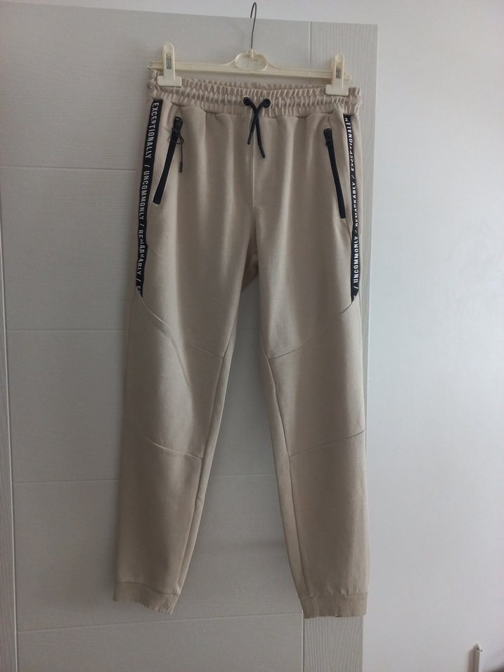 Bej Fermuarlı erkek Eşofman Altı - Görsel 5