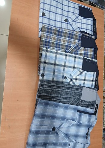 Düğmeli Kısa Kollu Kareli Erkek Pijama - Görsel 14