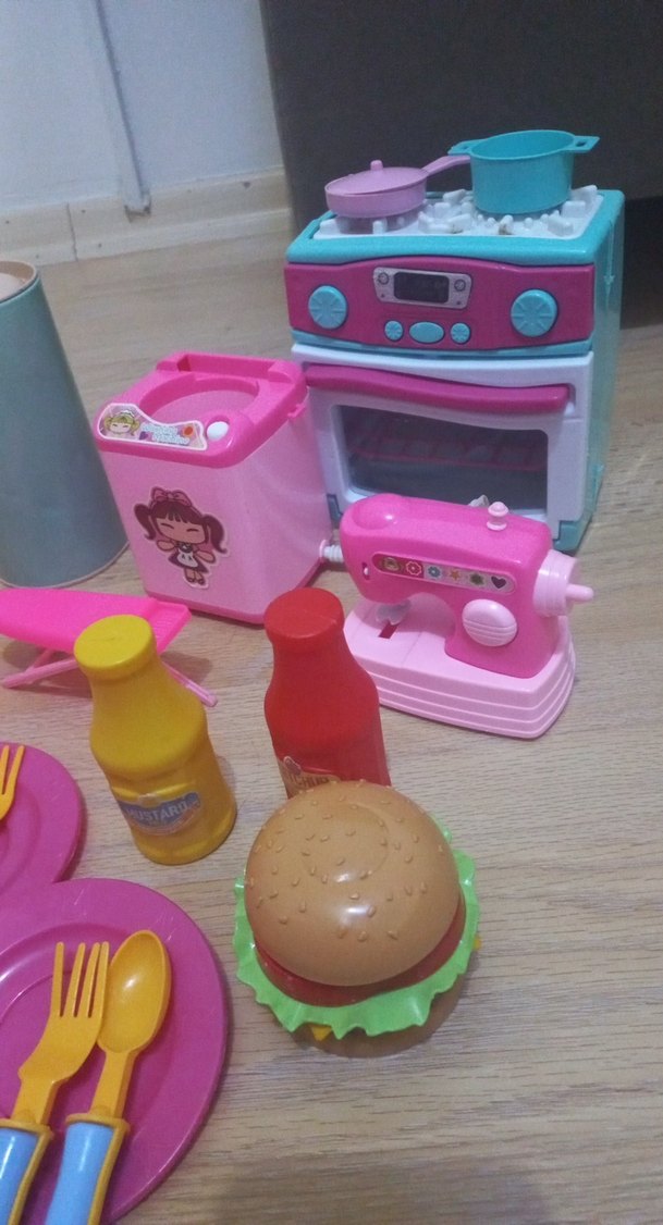 Renkli Çocuk Oyuncak Seti - Mutfak ve Yemek Aksesuarları - Görsel 4