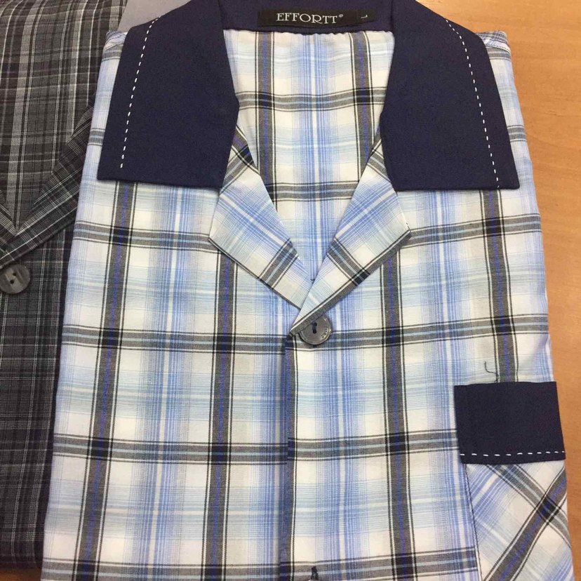 uzun Kollu Gri Ekose Erkek pijama takımı - Görsel 5