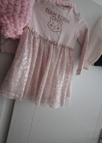 Kız Çocuk Pembe Örgü Desenli Uzun Kollu Kazak - Görsel 4