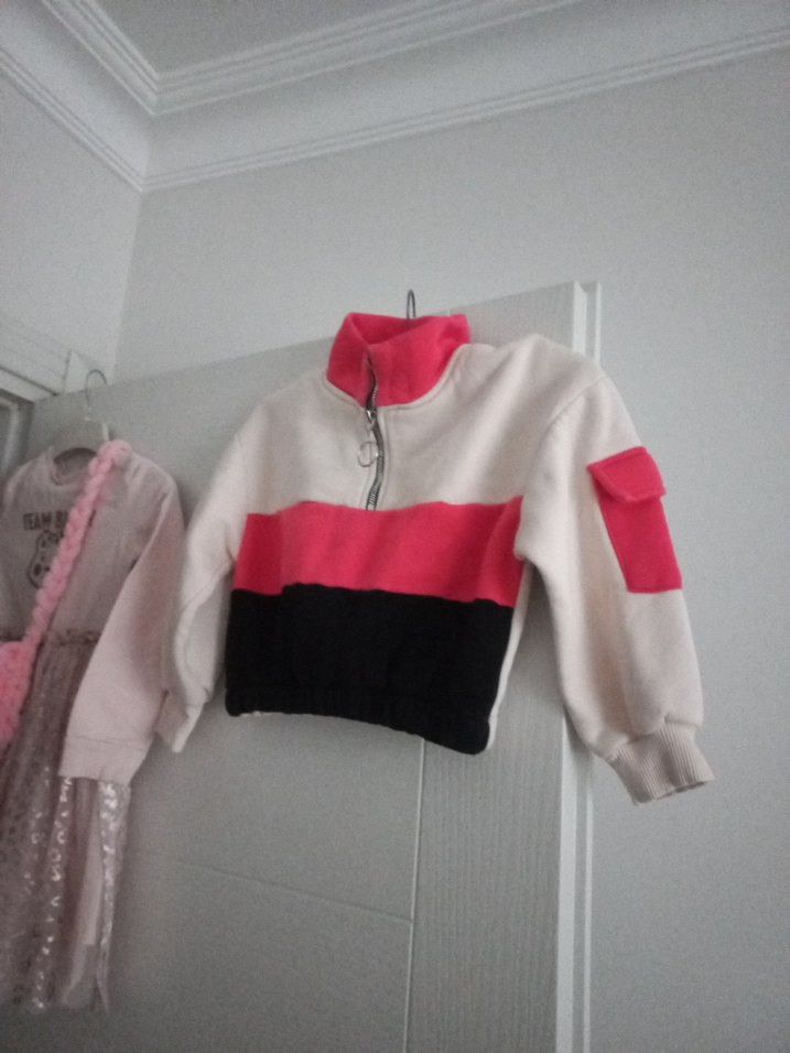 Kız Çocuk Pembe Örgü Desenli Uzun Kollu Kazak - Görsel 2