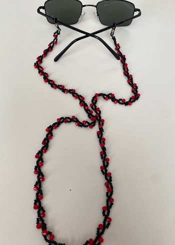 Kırmızı Boncuklu Kadın Gözlüğü Zinciri - Görsel 2