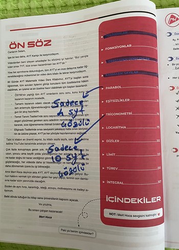 Beden Mert Hoca 90 Günde AYT Matematik Video Ders Kitabı