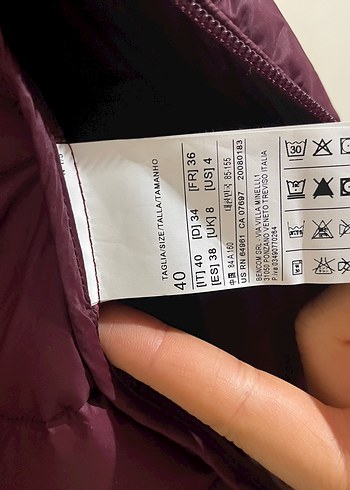 40 Beden Benetton Fermuarlı Kadın Mont