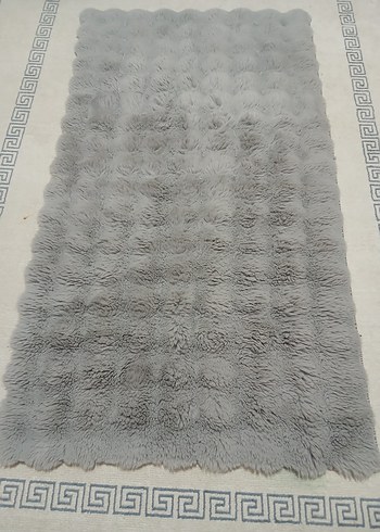 Beden Gri Modern Düz Peluş Halı