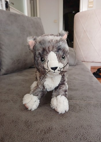 Gri Peluş Kedi Oyuncak - Görsel 2