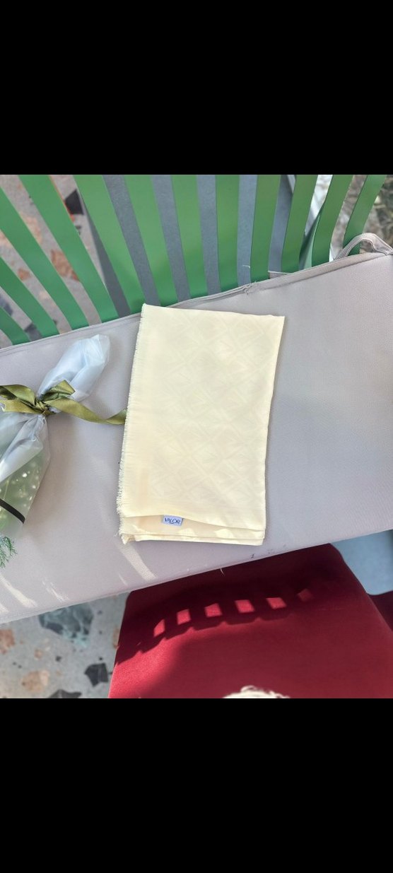 Tereyağ Sarısı Monogram Şal - Görsel 2