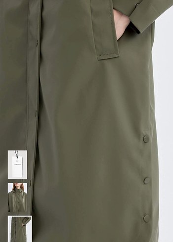 Kadın Haki Uzun Boy Yağmurluk - Görsel 6