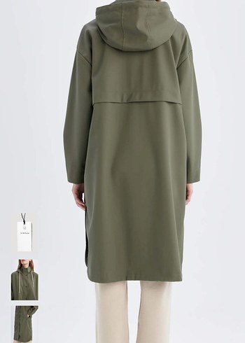 Kadın Haki Uzun Boy Yağmurluk - Görsel 5