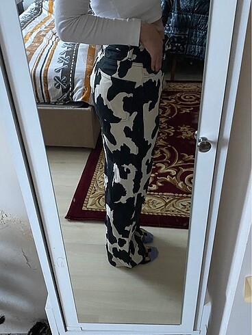 m Beden Zebra Desenli Jean