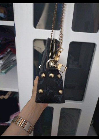 Zincir Detaylı Lacivert Denim Kadın Çanta - Görsel 4