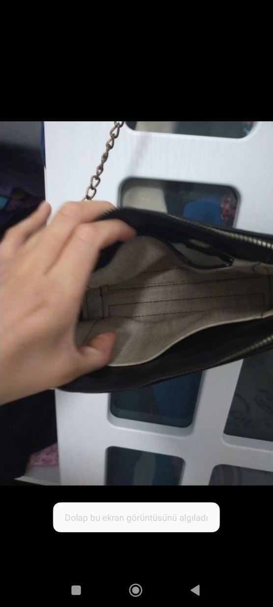 Zincir Detaylı Lacivert Denim Kadın Çanta - Görsel 3