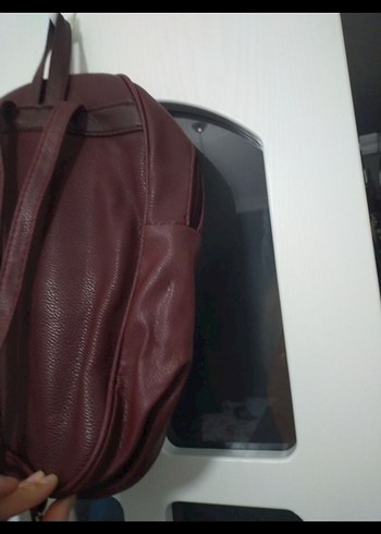 Bordo Deri Kadın Sırt Çantası - Görsel 4