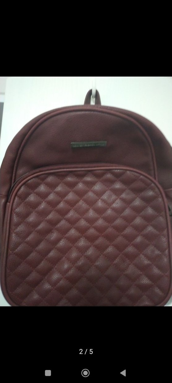 Bordo Deri Kadın Sırt Çantası - Görsel 2