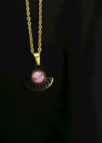 Zincir Detaylı Altın Rengi Midi Kolye - Görsel 2